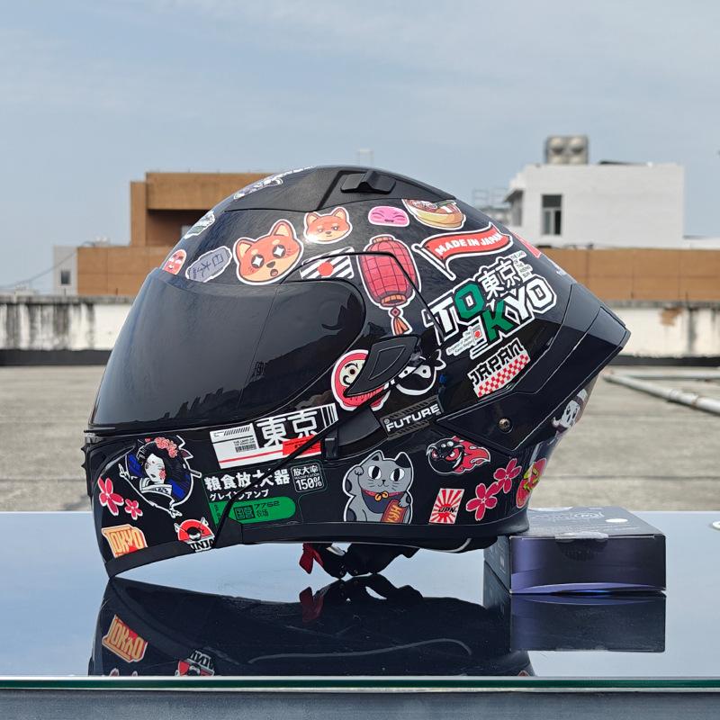 New Motorcycle Helmet Men's Face Helmet Women's Locomotive Full Helmet Summer Double Lens Universal In All Seasons