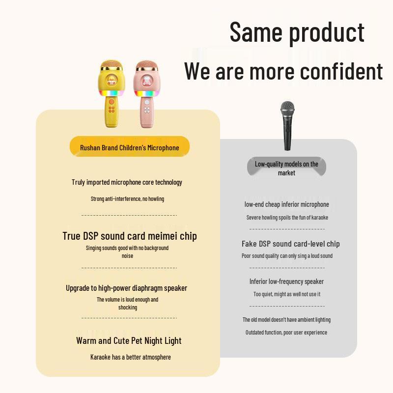 Детский беспроводной KTV микрофон и динамик - Игрушка для пения для семейного веселья