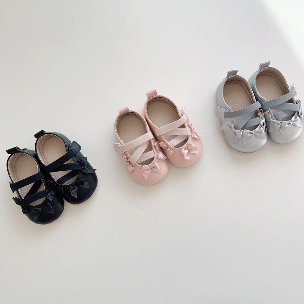 Весенняя новая детская обувь для ходьбы (0-2 года) с эластичной застежкой-липучкой, дизайн с бантом, мягкая подошва и мягкая поверхность