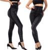 Women's High-waist Beaded Leggings Stretch Slim Cropped Trousers