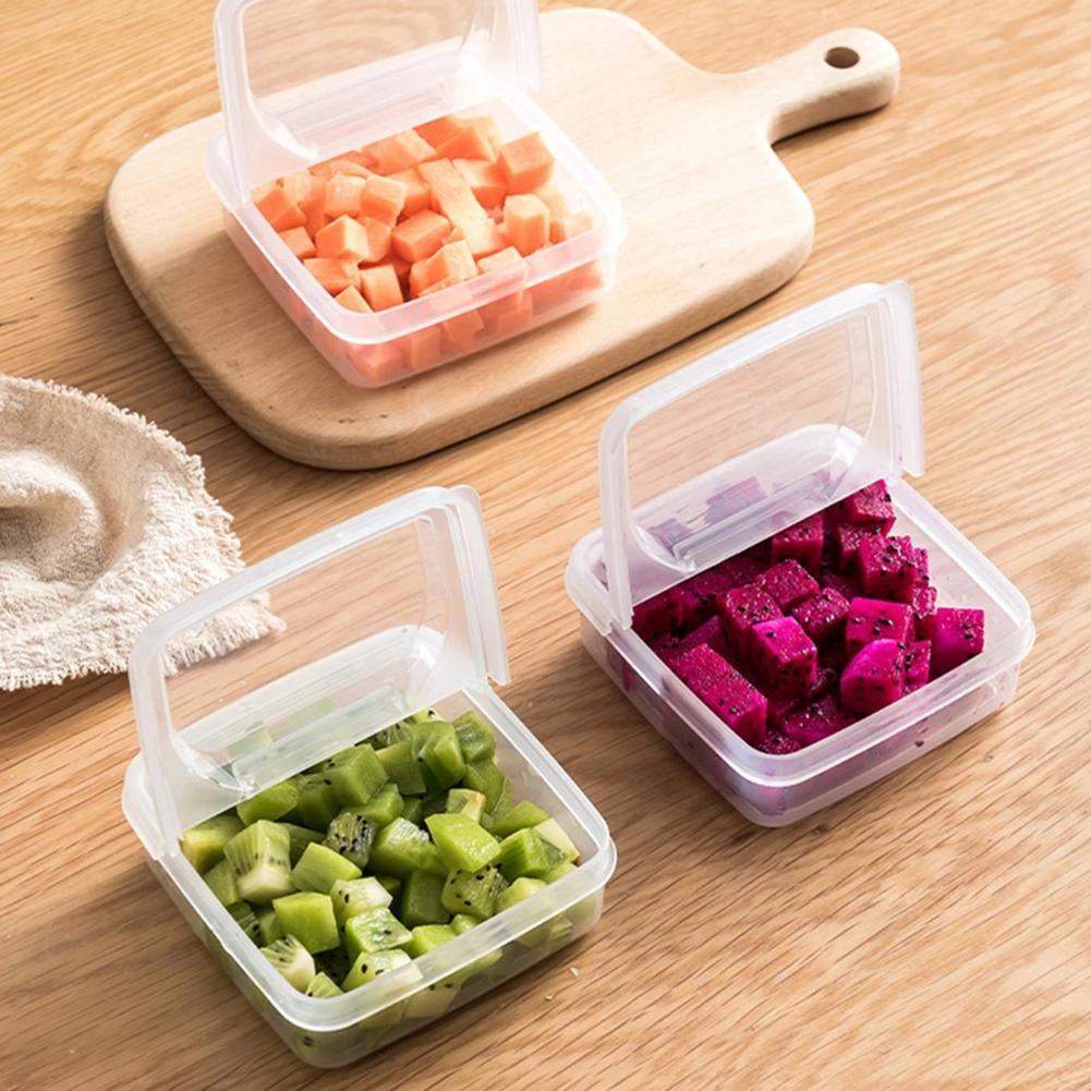 2 Pieces Butter Cheese Storage Box Fresh Keeping Organizer Transparent Fruit Vegetable Storage Box Portable Refrigerator