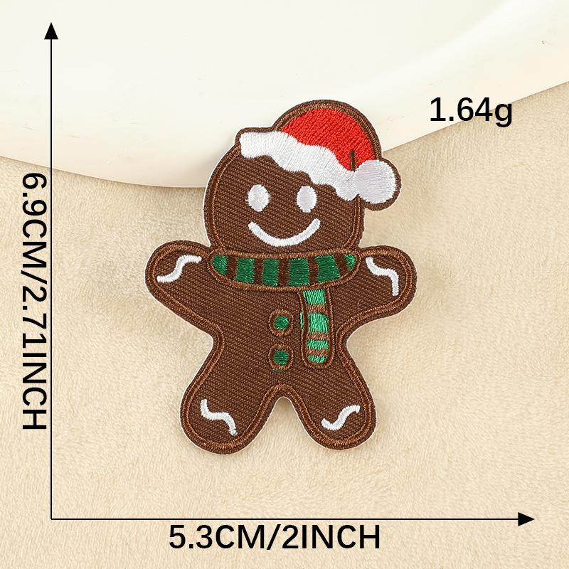 DIY Christmas Cartoon Embroidery Stickers Snowman Stickers Holiday Gift Baby Clothes Doll Stickers