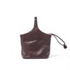 Qiu's New Blessing Bucket Vegetable Basket Top Layer Crystal Tire Cowhide Single Shoulder Cross-slung Hand Daily All-matching Casual Commuting