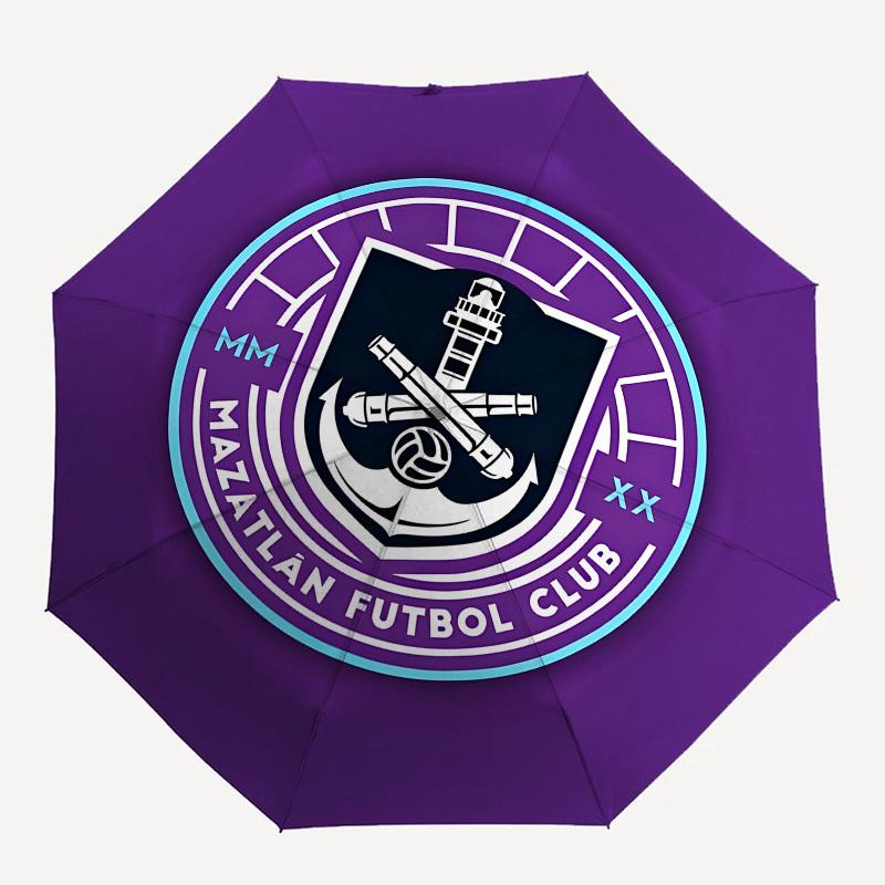 Mazatlán Futbol Club, Logo Automatic Opening and Closing, 8 rib Structure Portable Umbrella, Suitable for Men and Women in All Seasons Perf