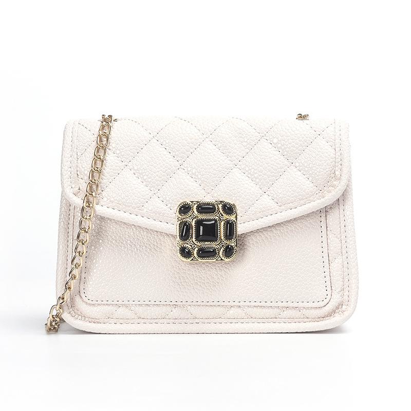 Модная маленькая квадратная сумка-цепочка с вышивкой бриллиантами, тренд 2025, сумка-мессенджер на плечо из икры