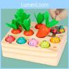 Carrot Pulling Wooden Fishing Insect Catching Toy For Cognitive Growth Playtime
