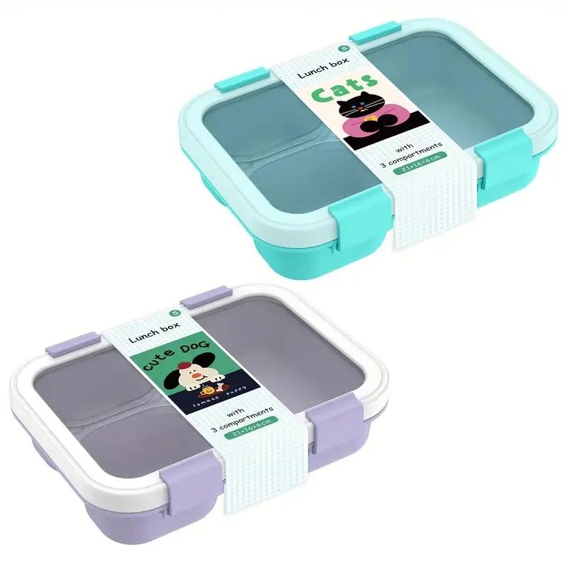 Ланч-бокс Bento, герметичный, с крышками, многоразовый, для хранения еды и закусок, штабелируемый, безопасный для посудомоечной машины, контейнеры для офиса, путешествий, дома