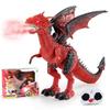 Electric Infrared Remote Control Spray Flying Dragon Toy Sound And Light Walking Dinosaur Children Dinosaur Model Toy