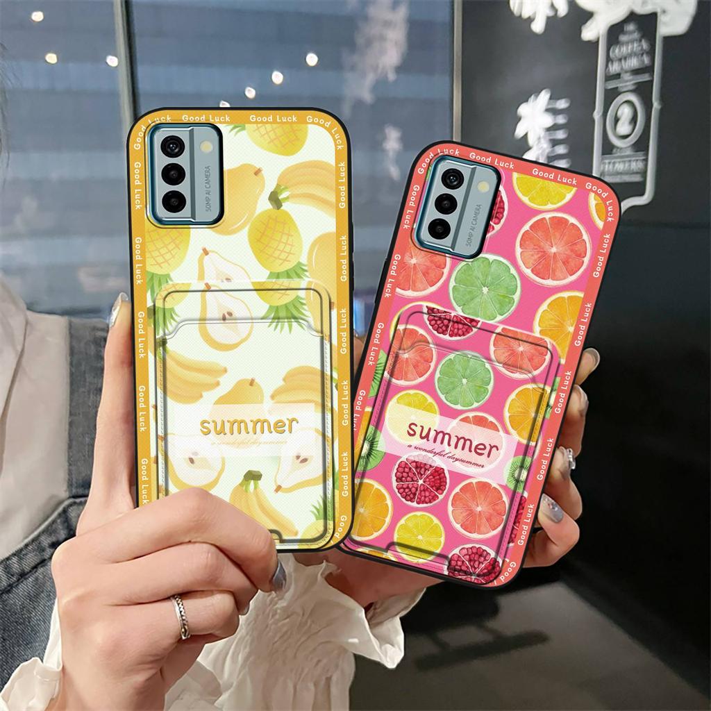 Fashion Design Card bag Phone Case For Nokia G22 Soft case protective TPU Waterproof Card slot Anti-dust Graffiti Cute