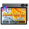 16 Улучшенный планшет Android 16 с 24 ГБ ОЗУ, 64 ГБ ПЗУ, 2 ТБ, 6000 мАч, Widevine, Распознавание лиц, 5G, Разделенный экран, Защитная пленка для детей, Гарантия [Планшет Android]