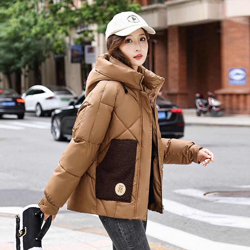 Женская зимняя куртка 2023, новая мода, свободное модное шитье, холодное и теплое короткое пальто с капюшоном