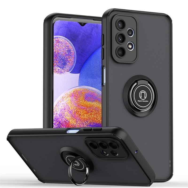 Armor Hard PC Matte Case For Samsung Galaxy A13 A23 A33 A53 A73 5G M23 M33 M53 M13 Cover Ring Magnetic Stand Holder Fundas Coque