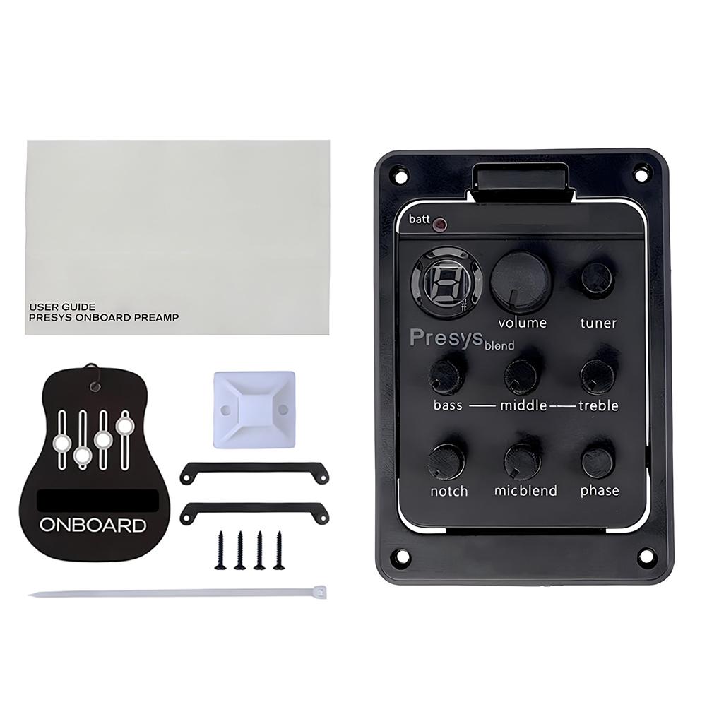 Пластиковый 301 Звукосниматель для гитары с тюнером Преамп для гитары Presys Пьезозвукосниматель Эквалайзер для гитарного резонаторного отверстия Запчасти Аксессуары