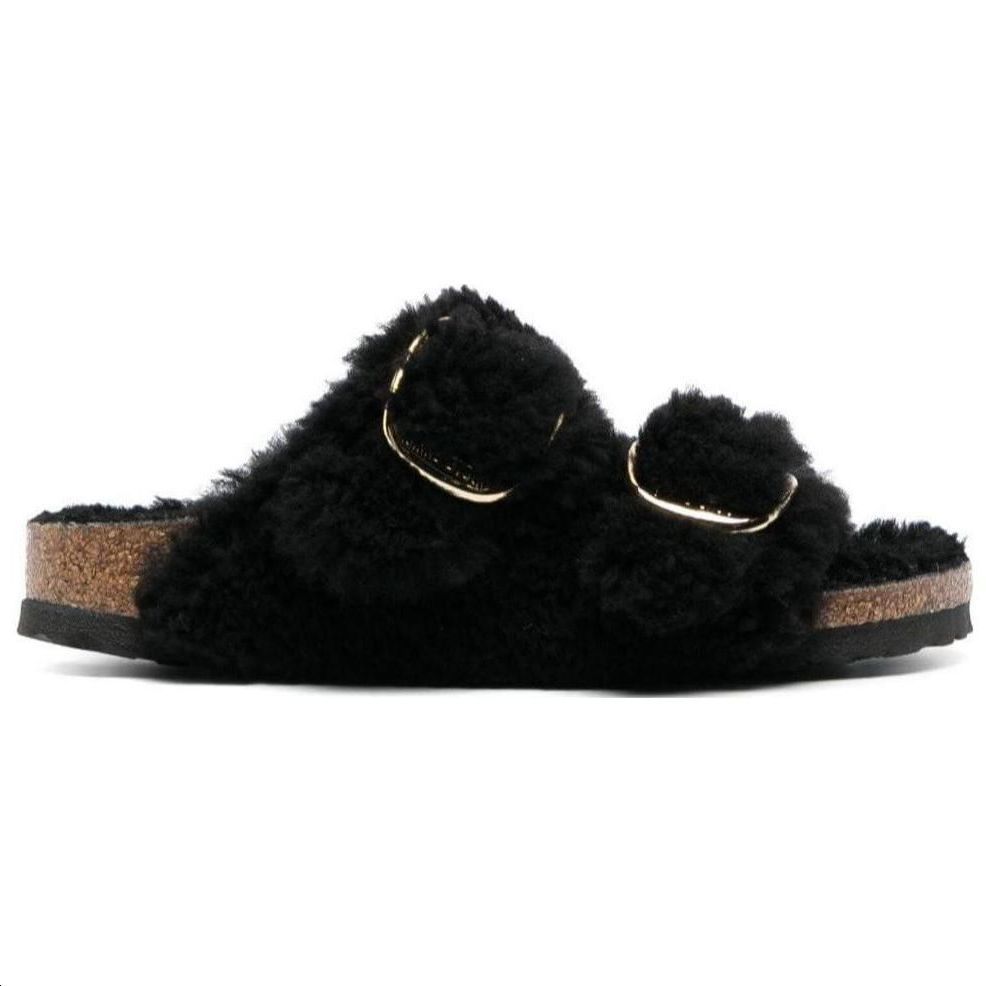 Birkenstock Плюшевые удобные теплые шлепанцы Женские сандалии Черные 1025920