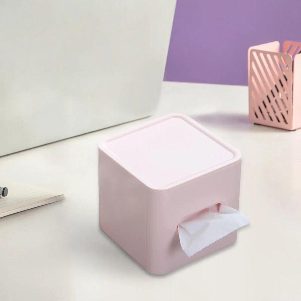Plastic Square Napkin Box Simple Desktop Tissue Box Modern Roll Paper Holder Bathroom