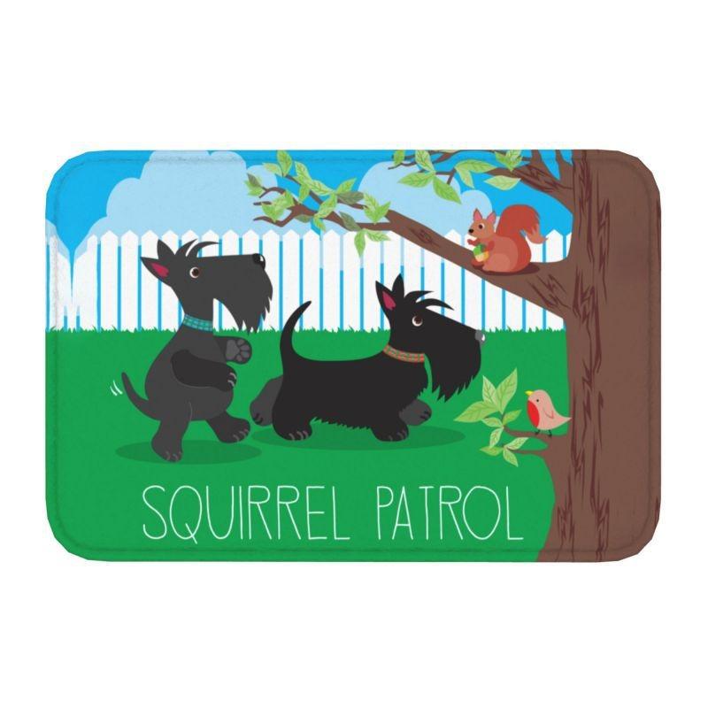 Cute Scottish Terrier  Front Door Floor Entrance Mats Indoor Scottie Dog Bath Kitchen Doormat Toilet Carpet Rug Home Decoration