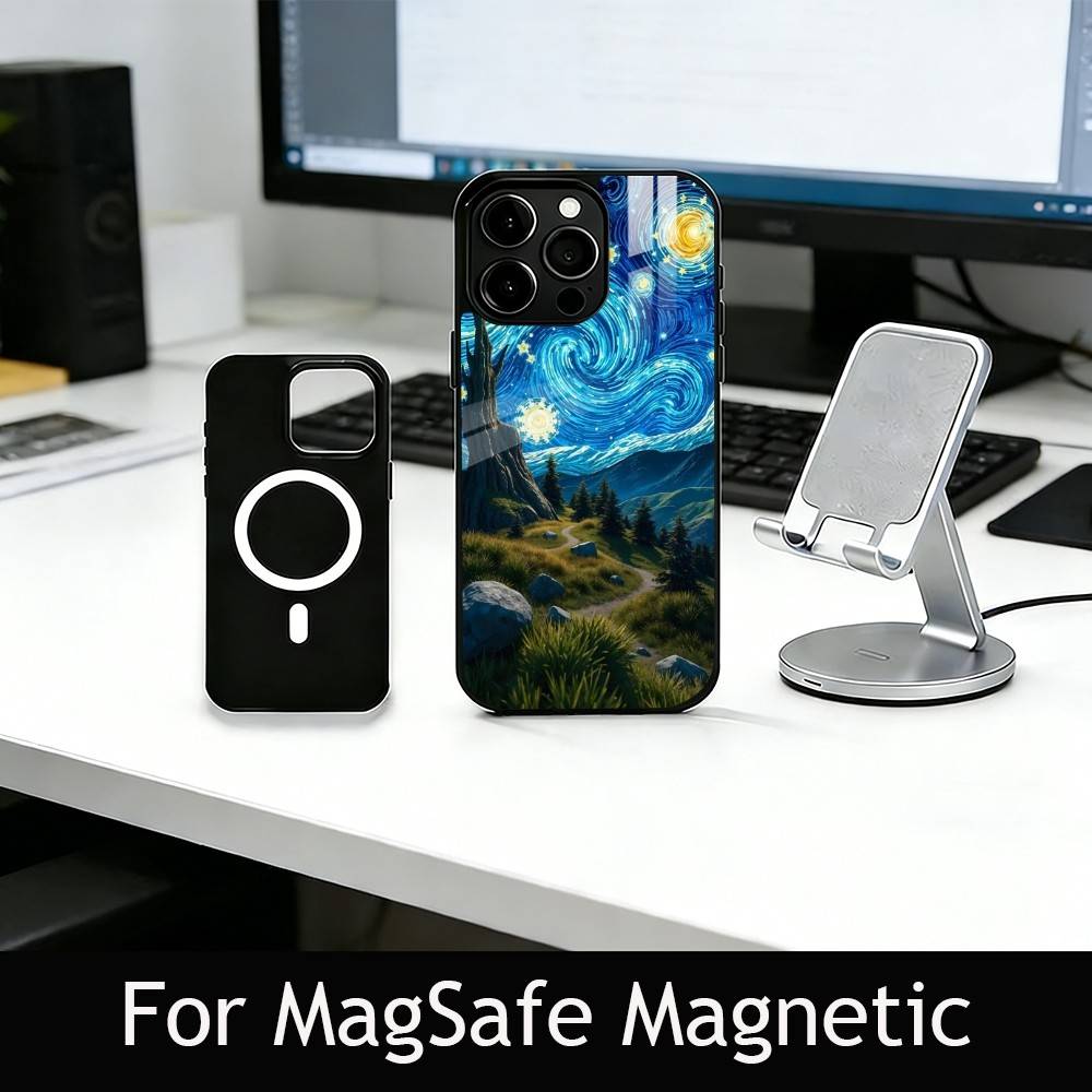 T-Звездная Н-Ночь Чехол для телефона Для iPhone17,16,15,14,13,12,11 Plus,Pro Магнитный Для Magsafe Беспроводной Зарядки