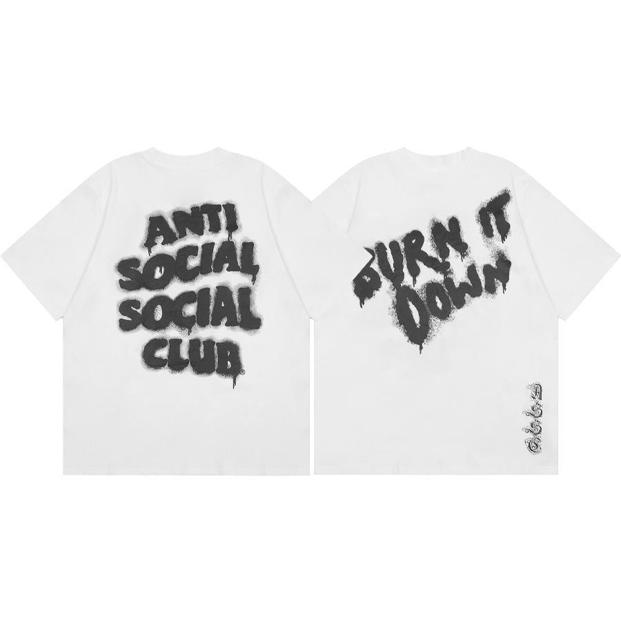 Разница Рыночная Валюта ASSC CLUB Хироси Фудзивара Серия Молния Печатная Свободная Повседневная Футболка с Коротким Рукавом для Мужчин и Женщин