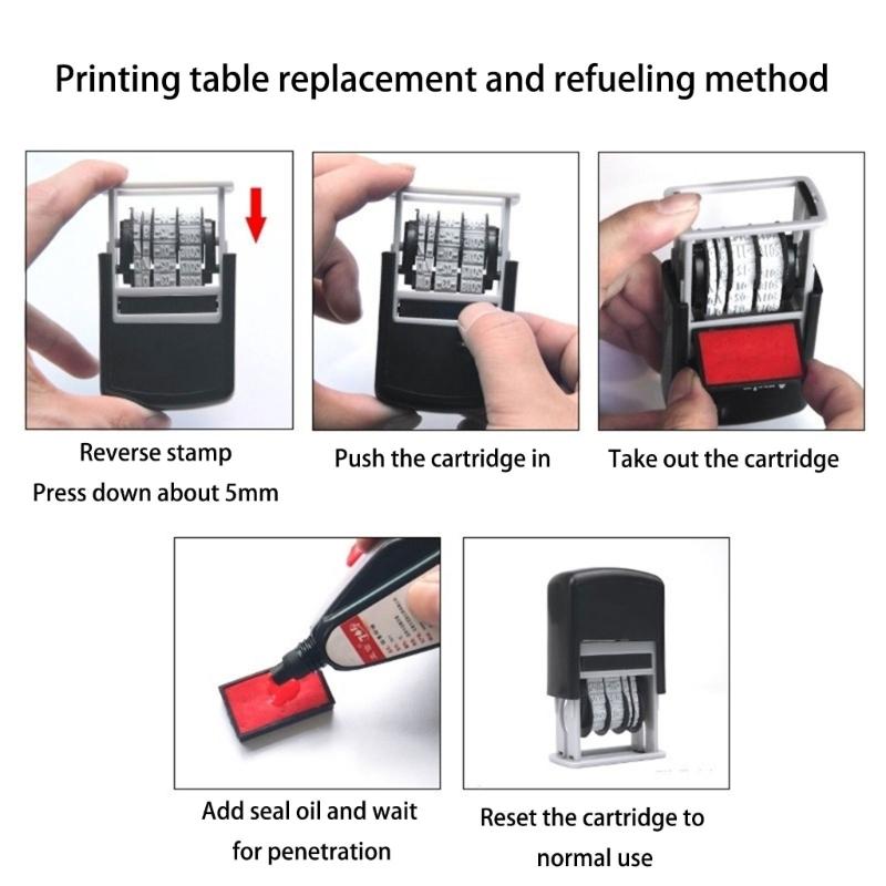Датер Пластиковый Нумератор Цифры Нумератор Регулируемый Нумератор Самонаборный Датер для Офиса