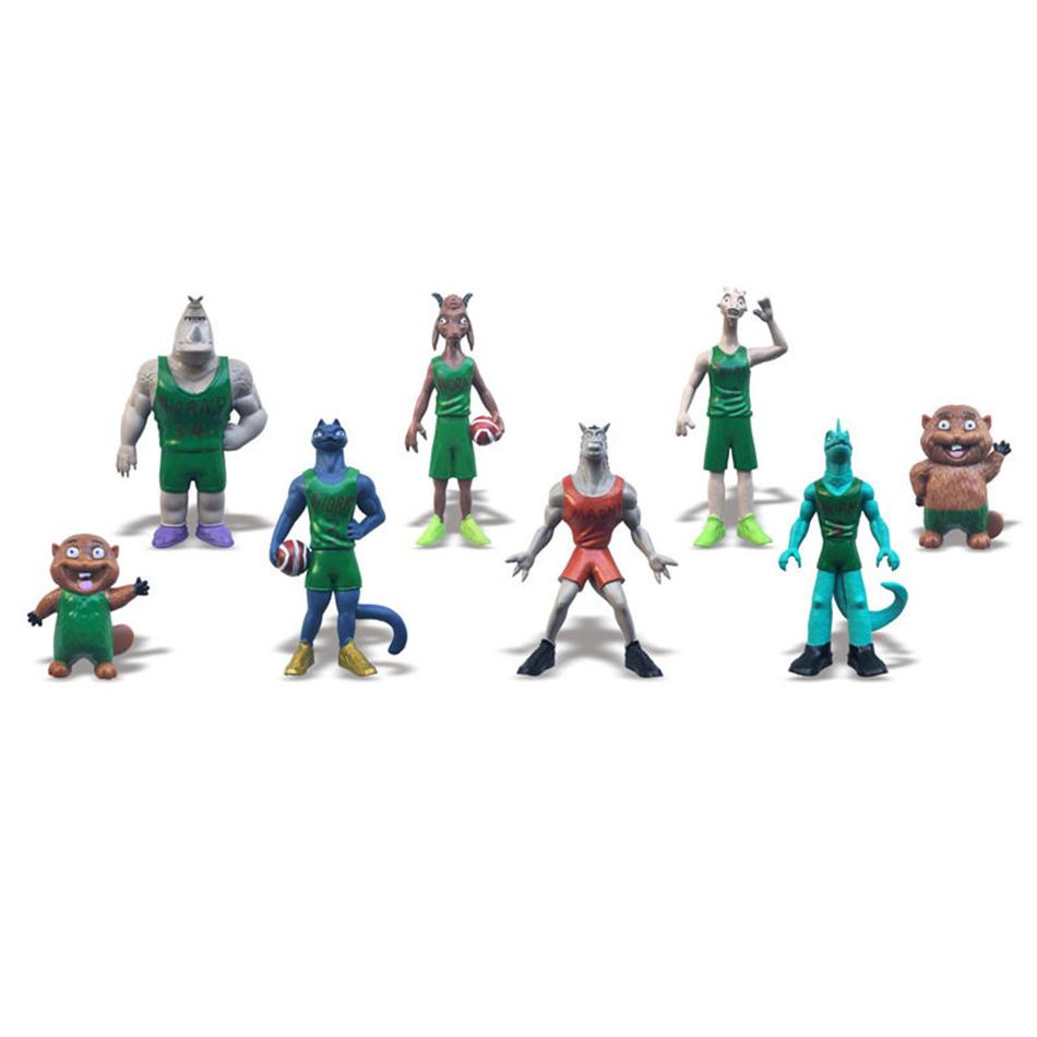 GOAT Space Jam Inspired 6/8pcs/set 10cm Miracle Dream Team Action Figure Set Basketball Anime Collectible Model Toy