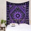 Handmade Indian Hippie Bohemian Psychedelic Celestial Sun Moon Wall Hanging Bedding Tapestry (Purple)