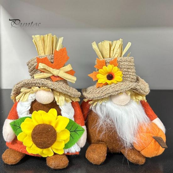 Деревенские подсолнухи Party Supplies, Плюшевое украшение Гном на День благодарения, Осенняя скандинавская фигурка Томате Гнома, Набитая тыква, Сезонная многоуровневая