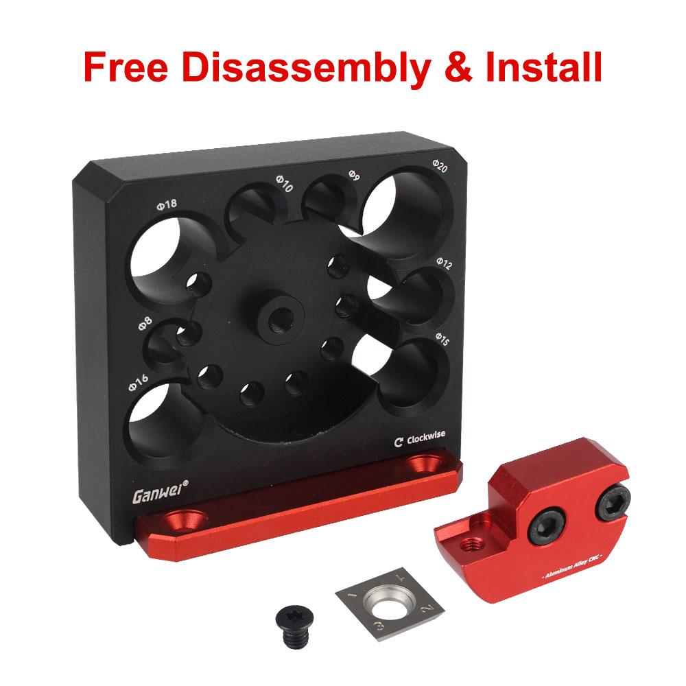 Electric Drill Milling Device Adjustable Woodworking Tools DIY Hand Tools 8mm-20mm 8 Holes CNC Dowel Maker Jig Kit Wooden Round Rod Planer