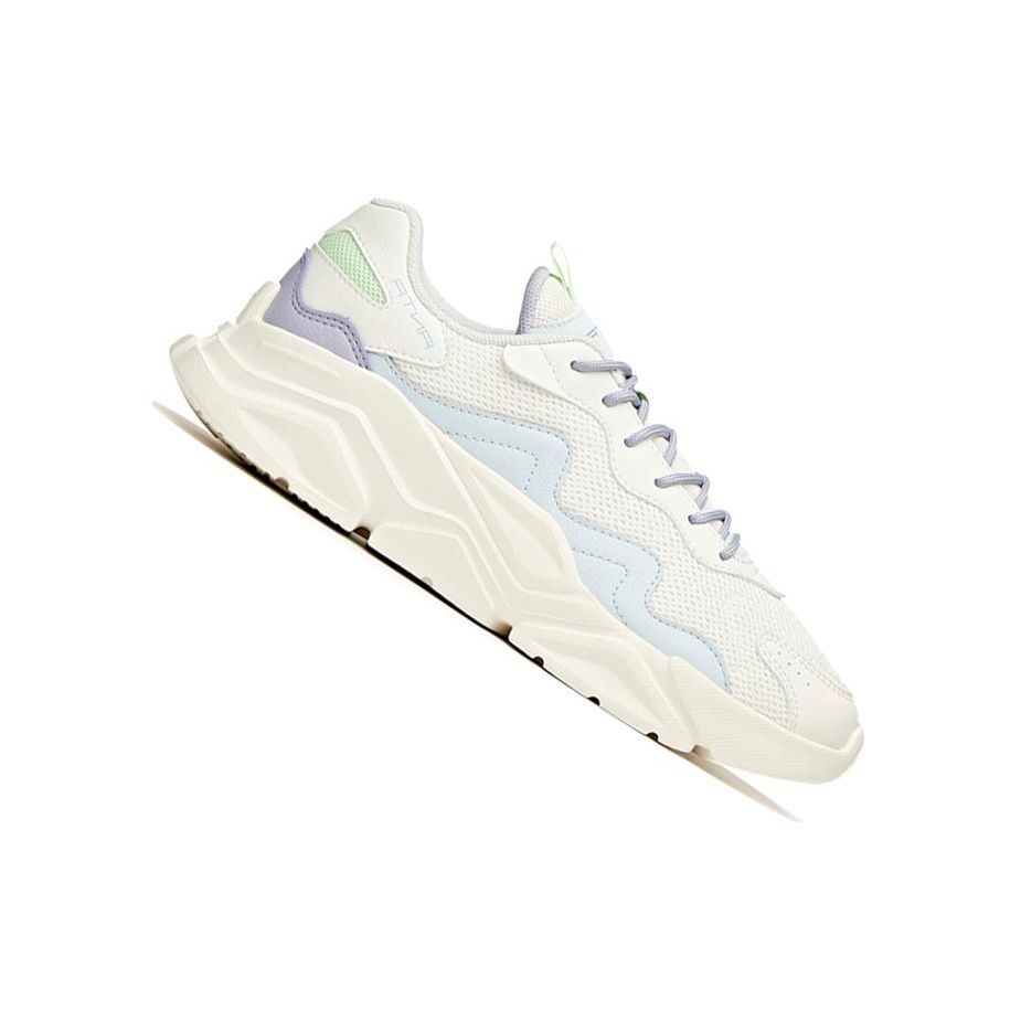 Anta Lifestyle Series Mesh Shock Absorbing Durable Low Top Sports Casual Shoes Women Sneaker White Purple Blue 922048820-5