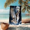1PC Custom Name Winter Owl Flight Beach Towel Highly Absorbent And Sand-Resistant Towel for Swimming, Pool, Yoga, And Travel Lightweight