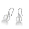 Earrings Silver925 Silver Gold 18K Coating Natural Pearl Hook Compatible with Metal Allergies (Silver)