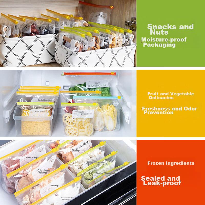 Zipper Sealed Bags, Refrigerator Storage Bags, Food-Grade Fresh-Keeping Bags, Self-Sealing Bags, Airtight Bags, Large Size, 30 Pieces