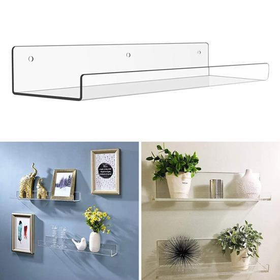 Акриловая плавающая полка, толстая, прочная, для офиса, гостиной, спальни, ванной, кухни, настенная полка для хранения, органайзер для дисплея