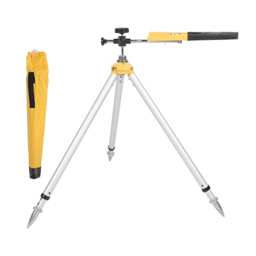 TP-MP Aluminum Prismatic Pole Tripod with Clamp for Total Station Surveying, Adjustable Height 24.4"-34.6", for Survey Poles, Rover Rods, GPS Poles, a