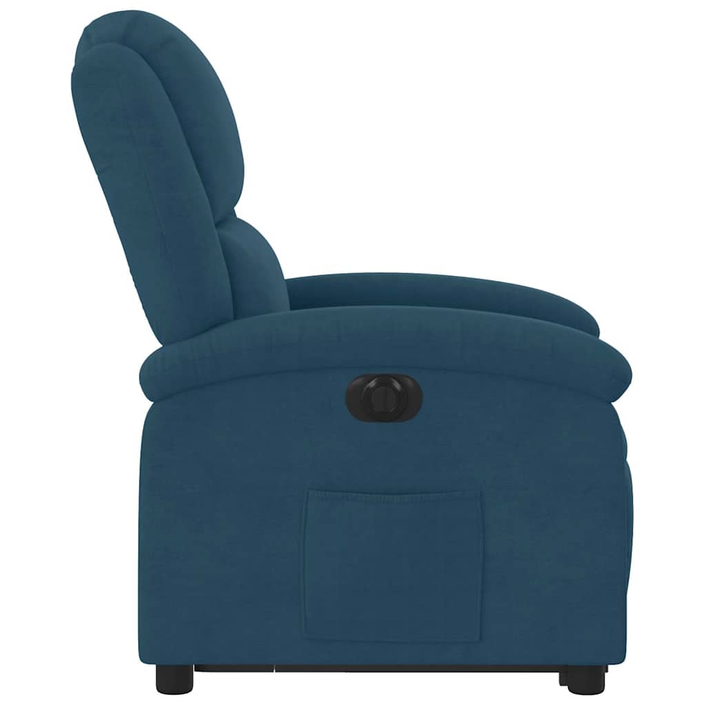 Electric Recliner Chair with Rising Function Blue Velvet