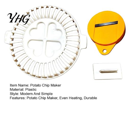 Vegetable Cutter with Guard Microwave Potato Chip Maker, Stainless Steel Slicer DIY Crispy Snack Preparation Tool Cooker, Healthy Oil Free Homemade