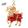 Indoor Holiday Decorations 2D Flat Christmas Sheep Hanging Ornament with Lanyard Acrylic Gift for Family And Friends Tree Pendant Home Party Festive