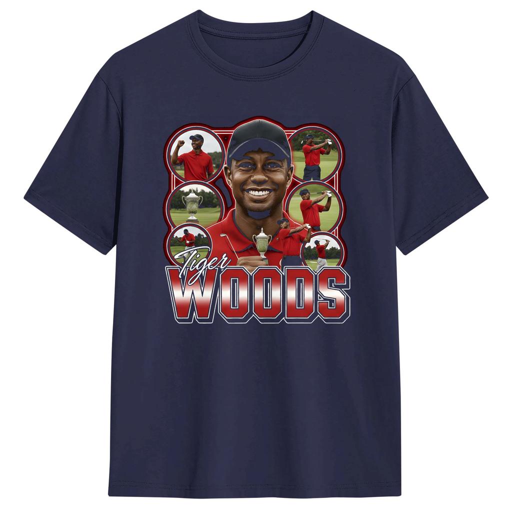 Большая футболка Летние Тигры WWoods Винтажный Бутлег Хип-Хоп Футболки Хлопковая Футболка для Унисекса Потрясающие Топы с Коротким Рукавом