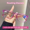 Модные квадратные очки для пресбиопии в конфетных тонах, очки с защитой от синего света, оптические очки по рецепту от +1,0 до +4,0