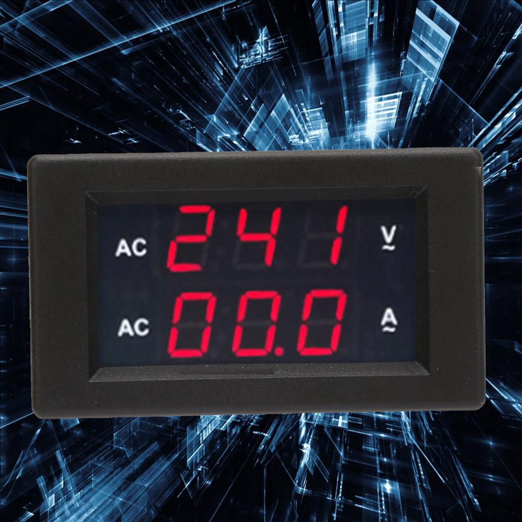 Светодиодный цифровой дисплей AC 100-300V Вольтметр 0-50A Измеритель(Красный красный)