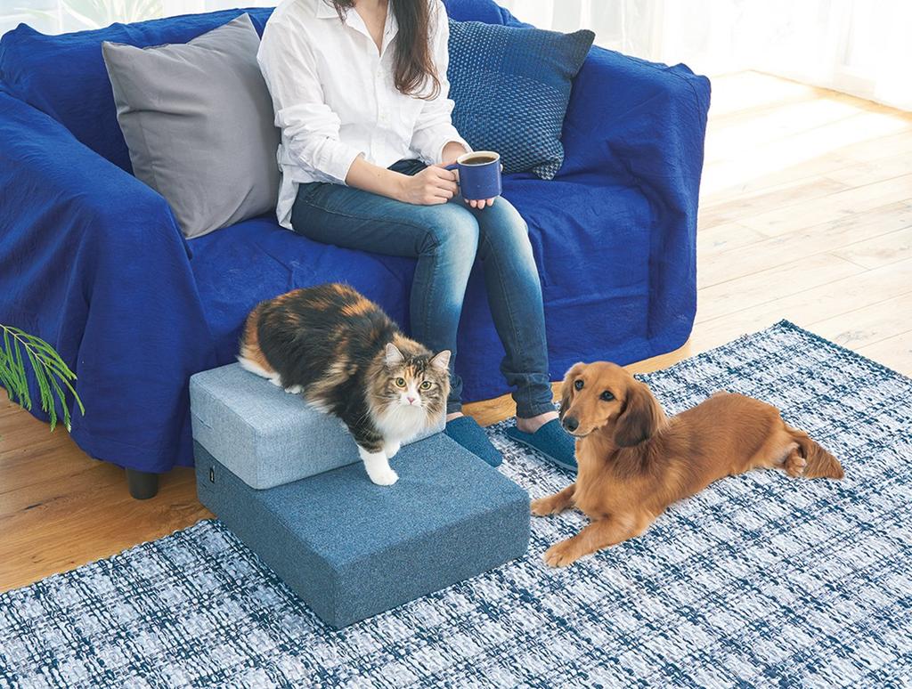 Petio Тканевая подушка-ступенька Океанский синий для питомцев
