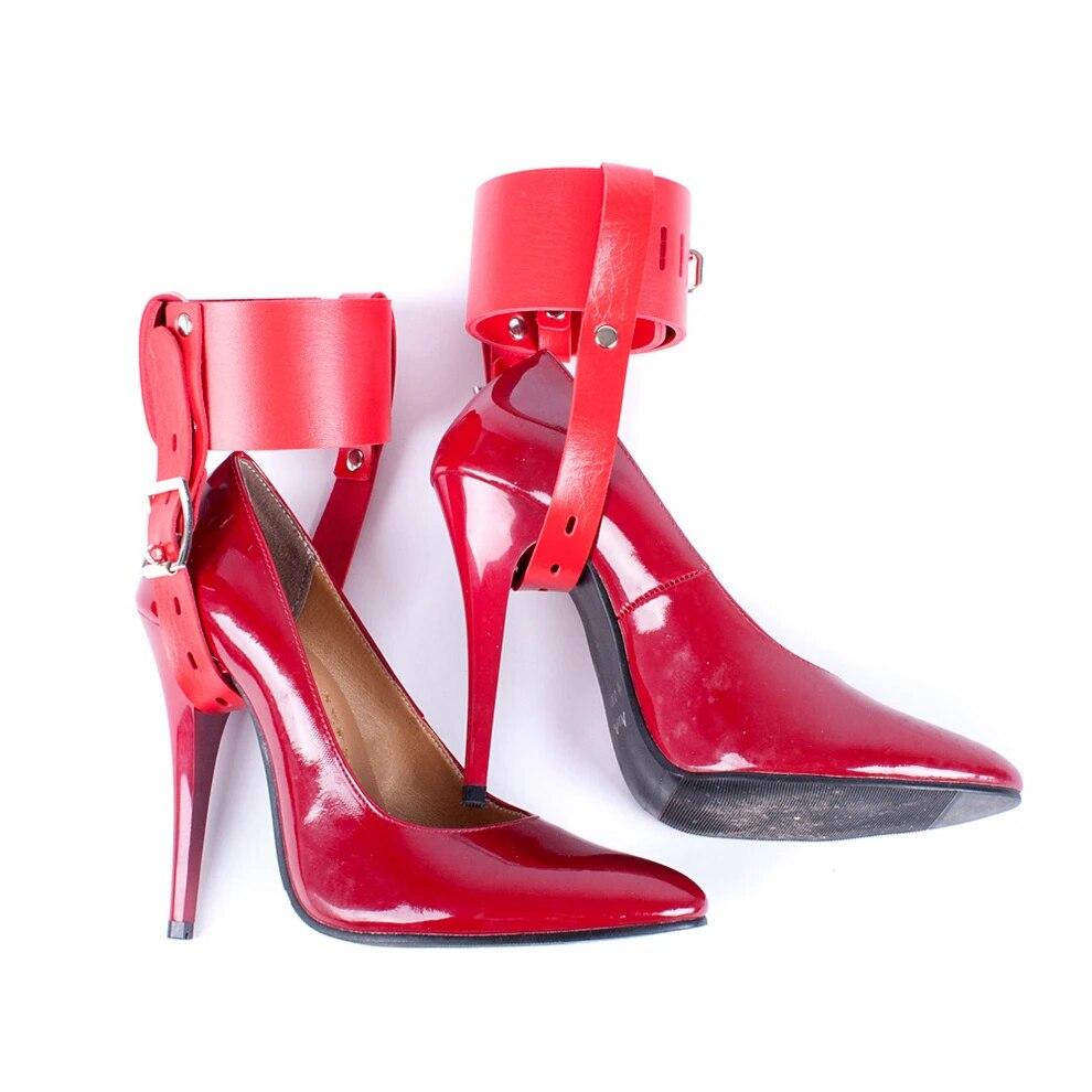 Фетиш, высокие каблуки, флирт, игры для взрослых, эротические аксессуары, регулируемые кожаные манжеты на щиколотке, ремень для бондажа