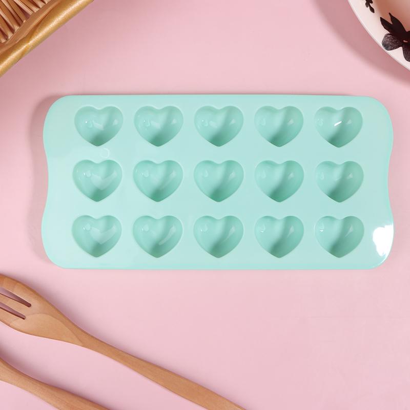 1Pc 15 Hole Three-Dimensional Heart-Shaped Silicone Mold Diy Chocolate Ice Grid Mousse Mold Soft Candy Baking Mold