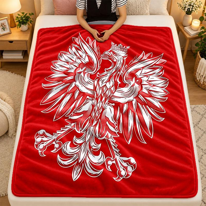 Flannel BlanketPoland Warm Soft Throw Blanket for Indoor Sofa Bed Living Room Use