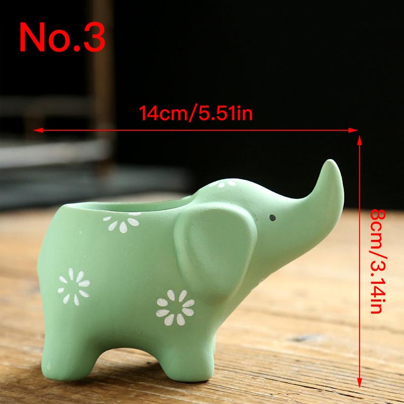 Cute Colorful Elephant Flower Pot Succulent Pot Planter Desktop Ornaments Ceramic Plant Pot Home Decor Garden Decoration