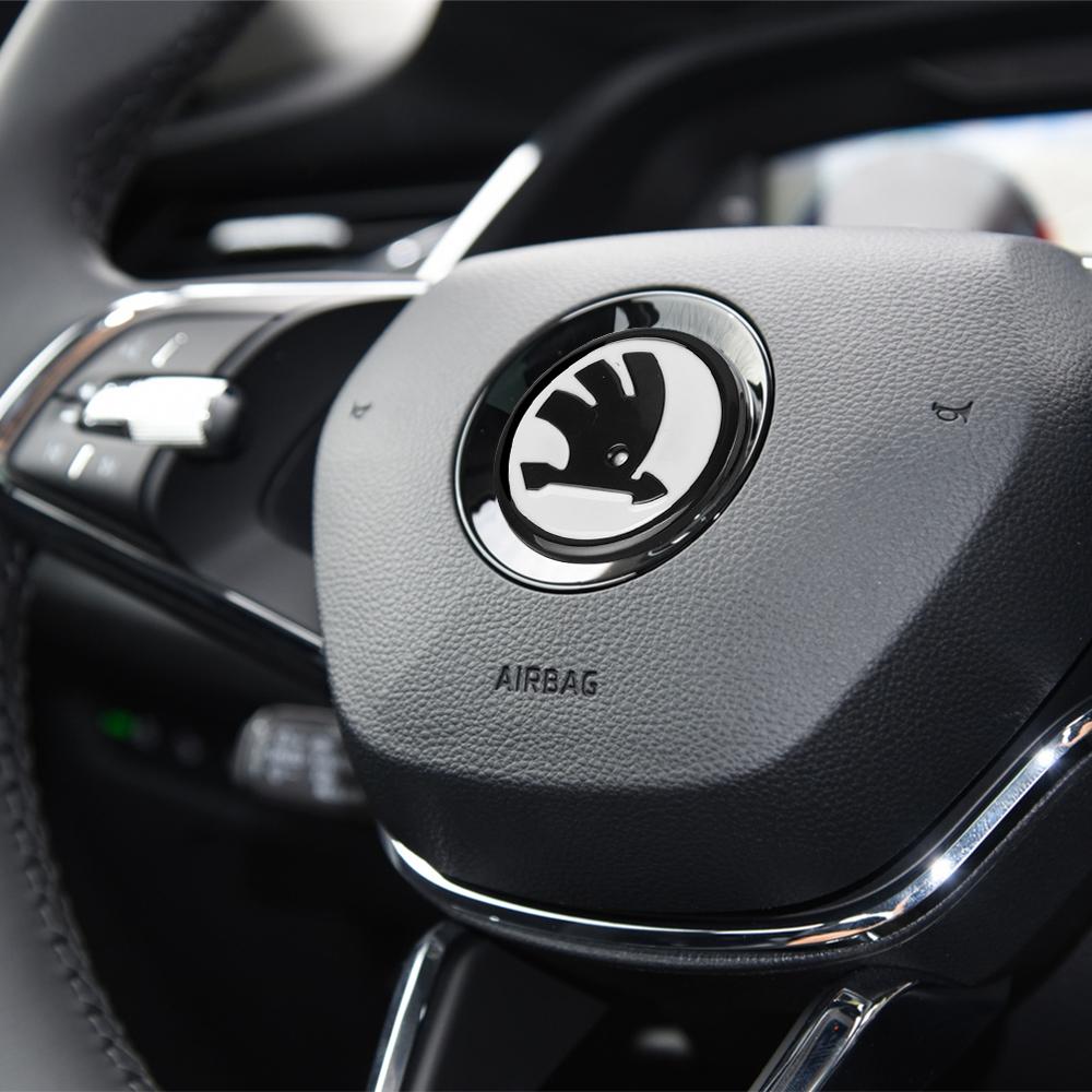 2025 Hot ABS Car Steering Wheel Sticker Badge Decoration Accessories For Skoda Superb Octavia Rapid Kodiaq Kamiq Karoq Fabia VRS