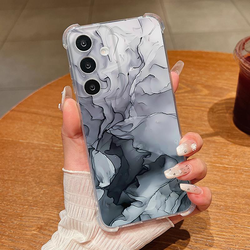 Чехол с мраморным узором для Samsung Galaxy S26 S25 S24 S23 Ultra S22 S26 Plus S21 S24 S25 FE, прозрачный, противоударный, мягкий, из ТПУ