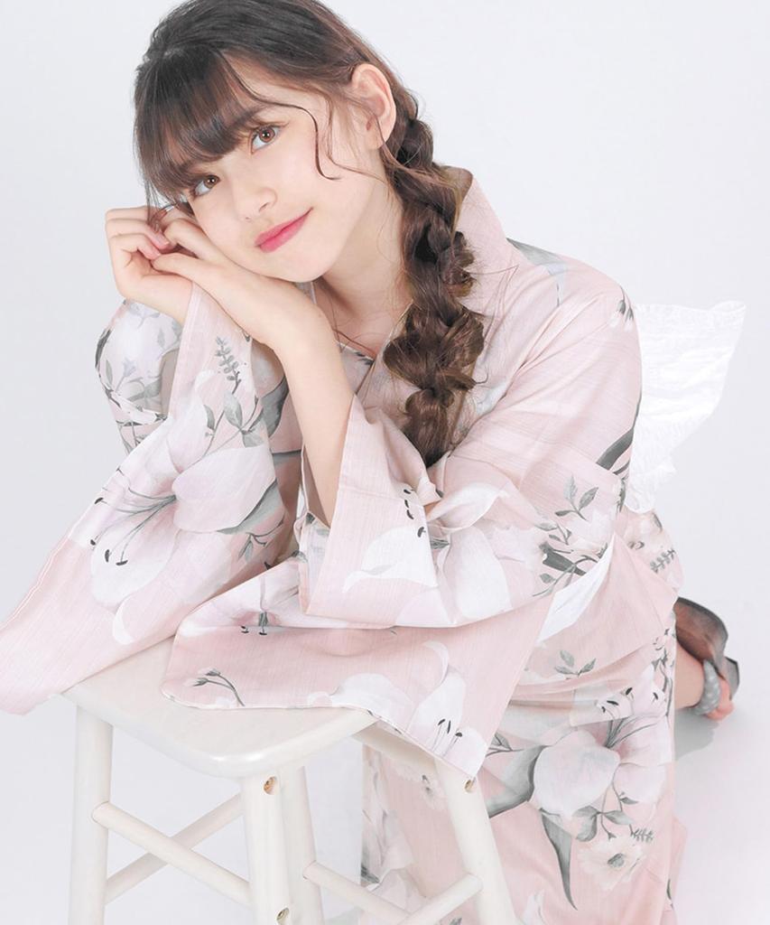 Юката комплект Junior Retro B Change Weave 2 шт. Heiko Girls [KYOETSU] (Юката, Оби) (11. Мечта Каренки, 150см)