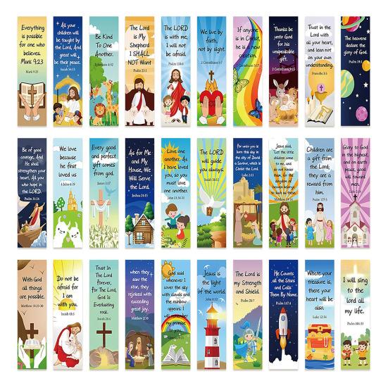 30 листов закладок со стихами из христианской Библии, бумага премиум-класса, вдохновляющий дизайн закладки с живописным фоном, вдохновляющие инструменты для чтения