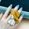 Finger Circle Exaggerated Art Ring Irregular Modern Lady Finger Circle Acrylic Abstract Ring  Party