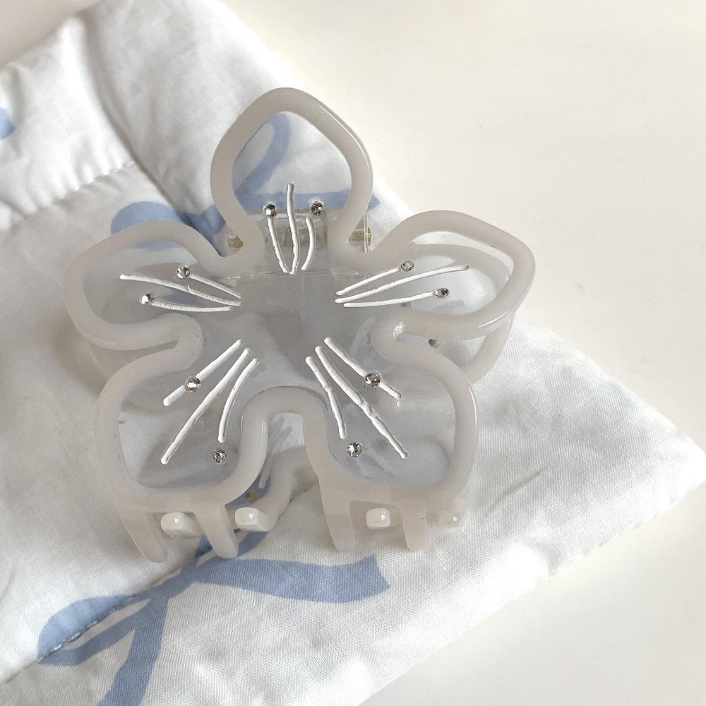 Sakura Flower Hair Claw Cherry Blossom Transparent Hair Clip Acetic Acid Flower Shark Clip Girls